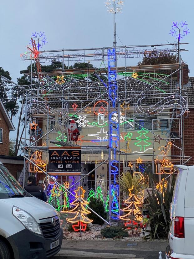 Reading Chronicle: Decorations ready to be turned on outside Warren's Woodley home