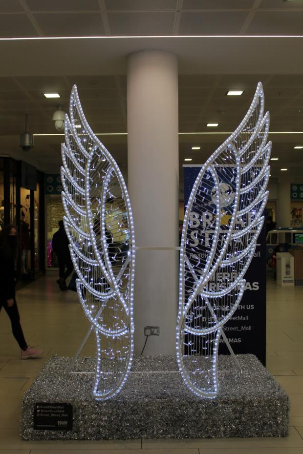 Reading Chronicle: Angel wings selfie station in the Reading mall