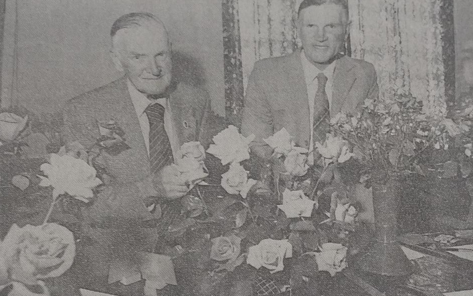 Mr Joe Price (left) and Kenneth Carter (right) judged the flowers 