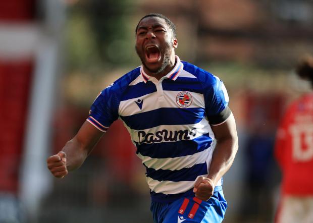 Reading Chronicle: Meite celebrates scoring against Nottingham Forest last March. Image by: PA