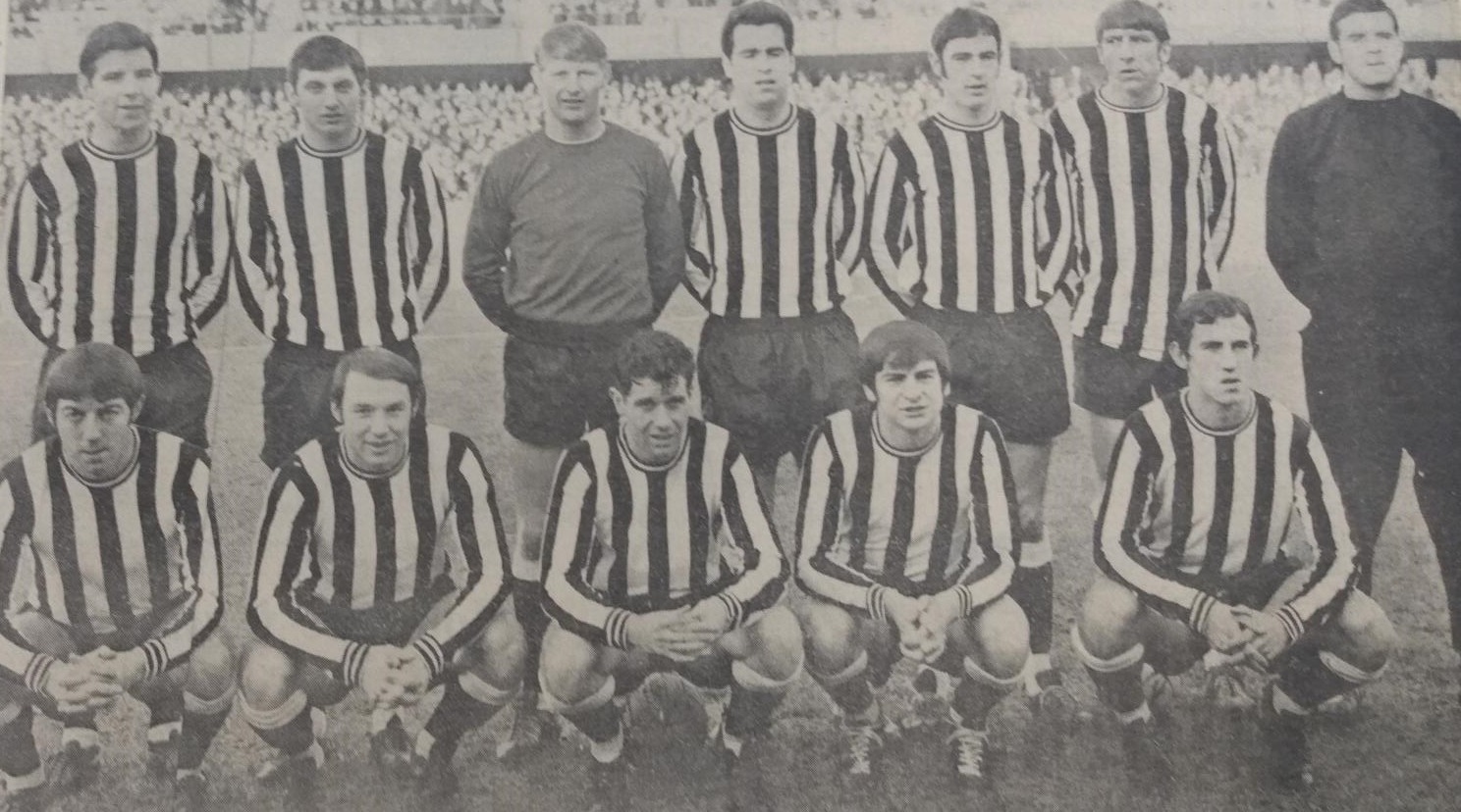 The Newcastle team that face Reading in the 1969 FA Cup