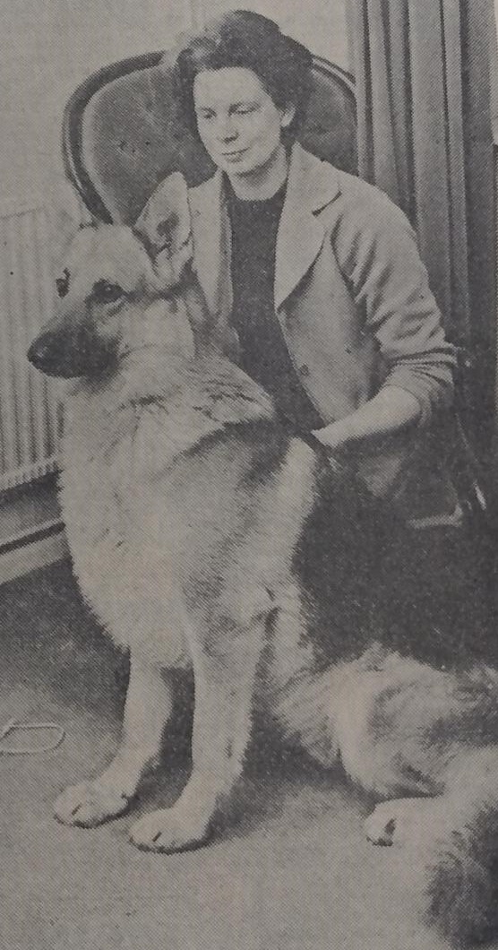 Percy the pooch with his owner, Mrs White 