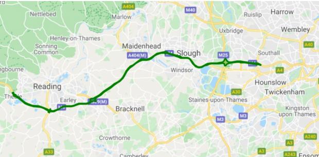 Reading Chronicle: Smart motorway map. Credit: National Highways England