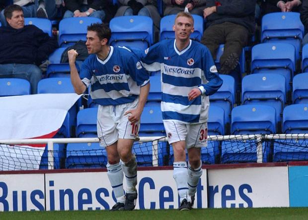 Reading Chronicle: Nicky Forster celebrates after scoring against Rotherham in 2003. Image by: PA