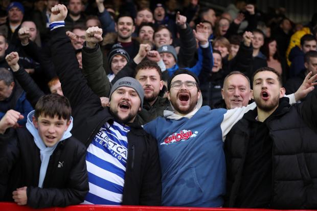 Reading fans at Kidderminster Harriers. Image by: JasonPIX