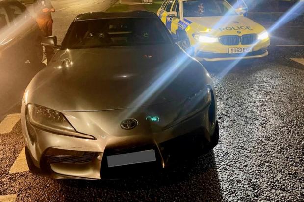 A Toyota Supra seized last night in Reading