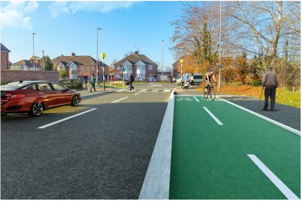 Woodley cycle lane proposals. Photo: Wokingham Borough Council