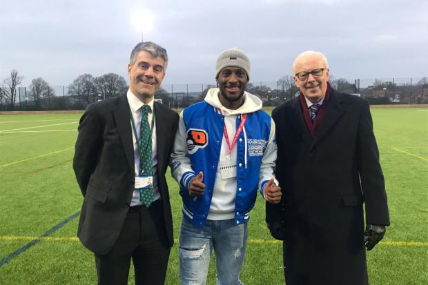 Premier League star officially opens Reading school artificial pitch