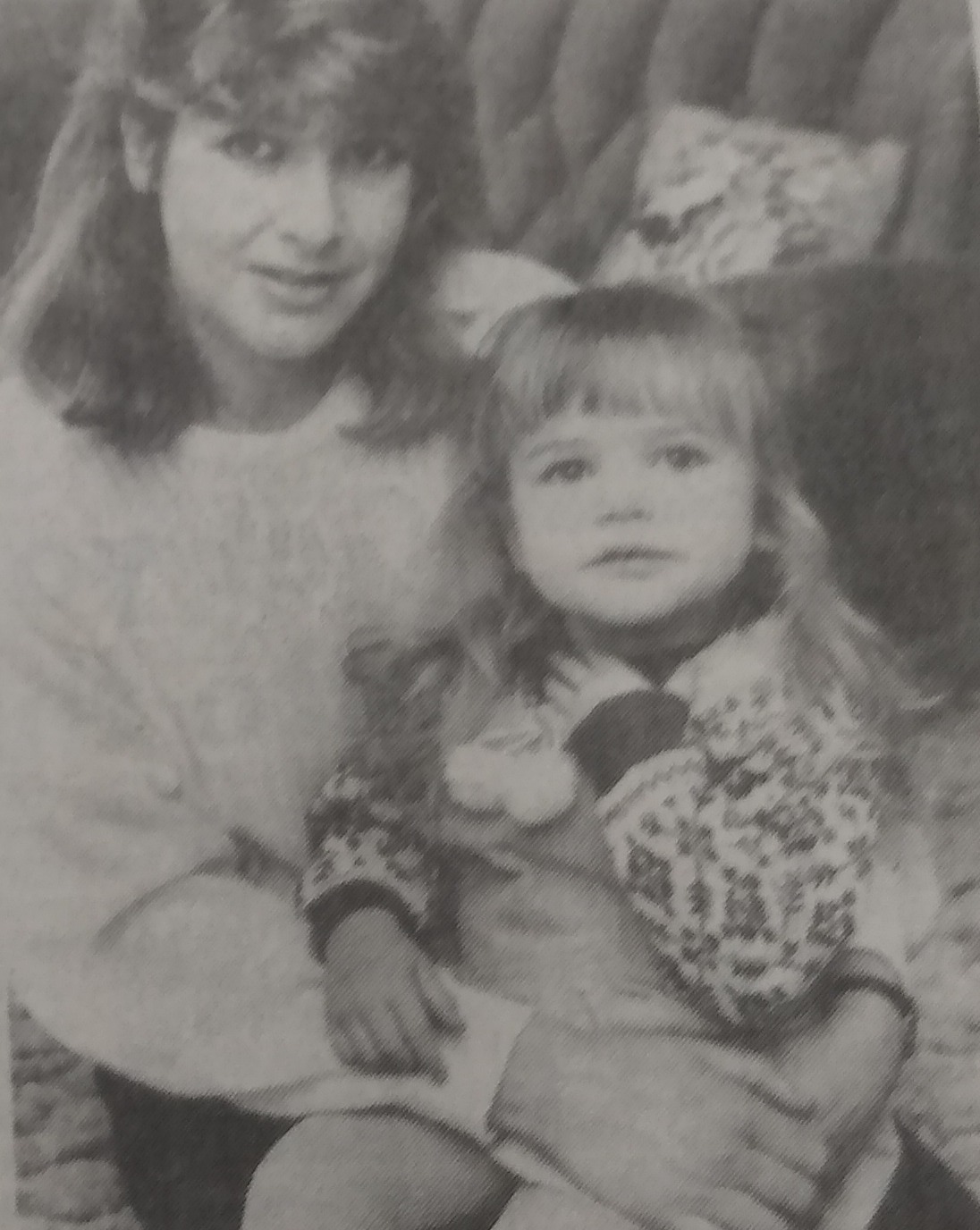 Sarah, who was two-years-old in 1988, with her mum, Diane