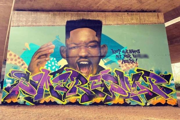 Reading Chronicle: Will Smith, painted by artists Same and Result under Loddon Bridge in Reading