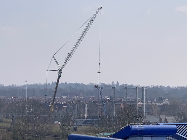 Reading gas tower being deconstructed. Images via A.nother