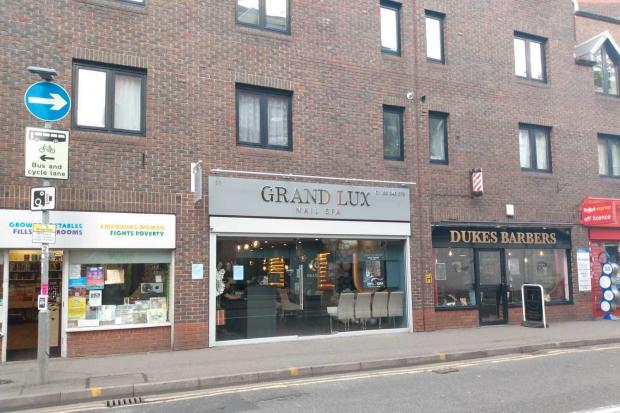 Grand Lux Nail Spa in Duke Street, Reading town centre. Credit: James Aldridge, Local Democracy Reporting Service