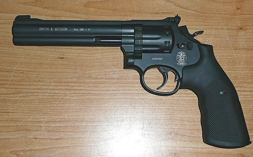 a file photo of a black revolver similar to how the defendants gun would have looked