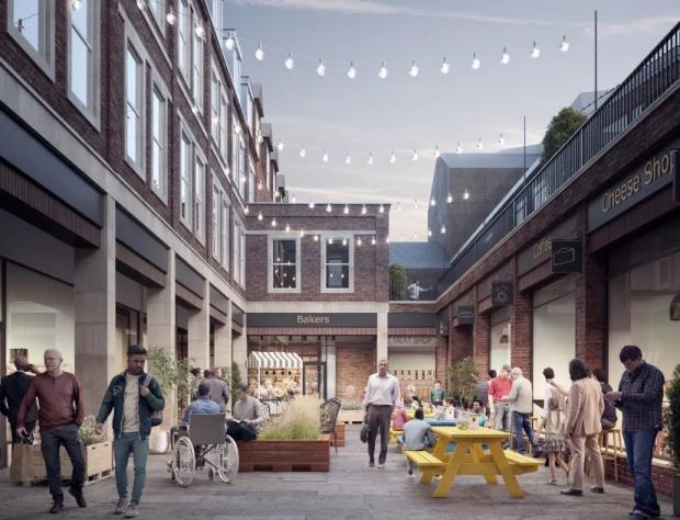 Reading Chronicle: A CGI of new retail space in Queen Victoria Street, Reading. Credit: Thackeray Group