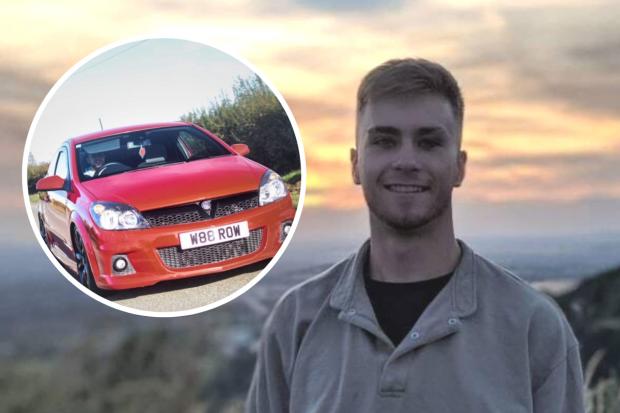 Joel Sycamore and his red Vauxhall. Images via Swindon Advertiser