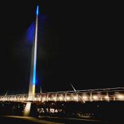 Ukrainian colours light up Christchurch Bridge in Reading