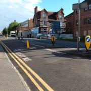 The cycle lane in Sidmouth Street. Credit: James Aldridge, Local Democracy Reporting Service
