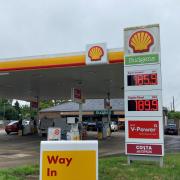 File photo of a Shell garage as petrol prices surge