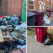 Awful cases of overstuffed bins and flytipping in university area of Reading