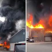 Screengrabs taken with permission from a video of the fire filmed by Shane Jury