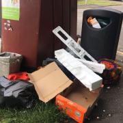 Flytipping at a bottle bank in Coley. Credit: Nick Fudge