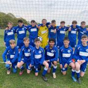 Burghfield FC’s Under 13’s Rangers team in their new kits