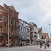 What the Queen Victoria Street redevelopment would look like from Friar Street in Reading town centre. Credit: Falcon Chester Hall
