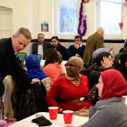 Matt Rodda, Labour MP for Reading East, with councillors and attendees at the Pakistan Community Centre Christmas lunch. Credit: Office of Matt Rodda MP