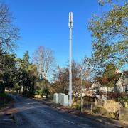 An impression by neighbour Paul Wigmore of what the 5G mast in Kidmore Road, Caversham could look like if installed. Credit: Paul Wigmore / Shutterstock