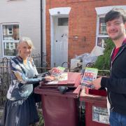 Cllrs Cross And Rowland Dealing With Bins Left On Pavements And Providing Info On How To Recycle Properly Credit Will Cross