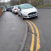 Illegal and obstructive parking in Shilling Close, Reading. Credit: Jack Ewins