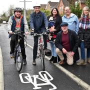 Cycling lanes in Shinfield nearing completion