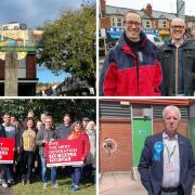 Reading council candidates and leaders on campaign. Credit: Reading Labour, Reading Greens, LDRS
