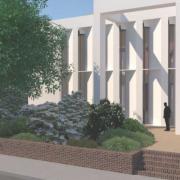 A CGI of the planned entrance plaza  for the proposal to add Reading Central Library to the council offices in Bridge Street. Credit: Hampshire County Council Property Services