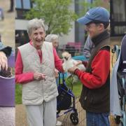 Heart-warming scenes as care home residents cuddle some furry visitors