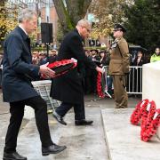 Matt Rodda, the Labour MP for Reading East, and Sir Alok Sharma, the Conservative MP for Reading West at the Cenotaph at Forbury Gardens, Reading on Remembrance Sunday. Credit: Reading Borough Council