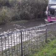 Flooding seen in Caversham Park Road , Caversham on Monday, November 13. Credit: Hilary Jane Smart