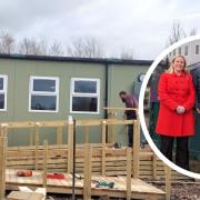 Whitley Labour councillors at the temporary site for the Whitley Wood Community Centre.