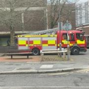 Fire engine arrives on Bridge street
