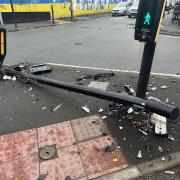 Traffic lights have been SMASHED UP after road incident on Southampton Street