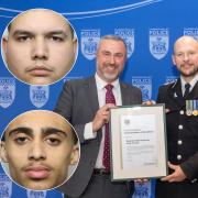 Detective Superintendent Andy Howard (pictured, left) was recognised for his work bringing (clockwise from top-left) Carlos Fonseca, Tuviah Thompson-Hordle and Charles Lynch to justice