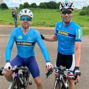 Mohammad Ganjkhanlou with Michael Gray, the road racing secretary at Reading Cycling Club. Credit: Reading Cycling Club