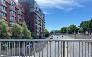 The Reading IDR, taken from the Oxford Road bridge. Councillor David McElroy said future occupants and guests in the Minster Quarter area would have their lungs and eyes \'destroyed\' by the IDR. Credit: James Aldridge, Local Democracy Reporting