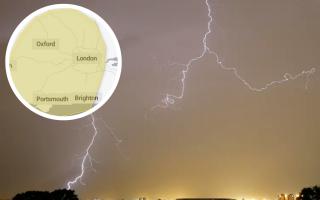 Met Office issues yellow weather warning for thunderstorms in Berkshire tonight (PA/Met Office)