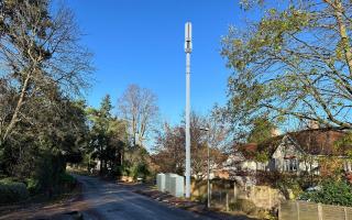 An impression by neighbour Paul Wigmore of what the 5G mast in Kidmore Road, Caversham could look like if installed. Credit: Paul Wigmore / Shutterstock