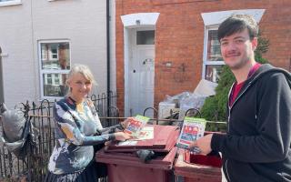 Cllrs Cross And Rowland Dealing With Bins Left On Pavements And Providing Info On How To Recycle Properly Credit Will Cross