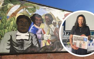 The Black History Mural at Reading Central Club and Yvonne Yew.