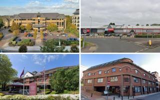 Four sites which could see large numbers of homes and flats created in Reading. (Image: Google Maps / Vail Williams)