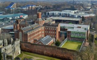 An aerial view of Reading Gaol.
