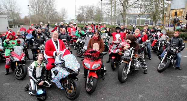 Reading Chronicle: ON DASHER: The Poole Biker Buddies get ready to set off on the ‘Santa’s Mission Not So Impossible Toy Run’